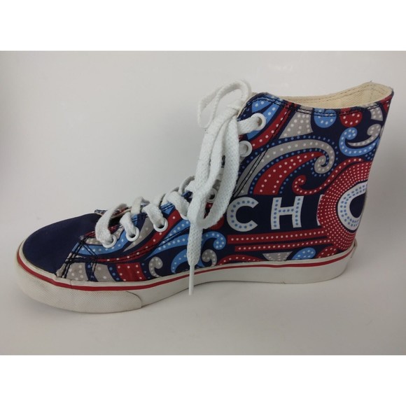 Inkkas High Top Shoes Sneakers Canvas W82 Chicago Womens Size 7 Mens Size 5 - Picture 4 of 8